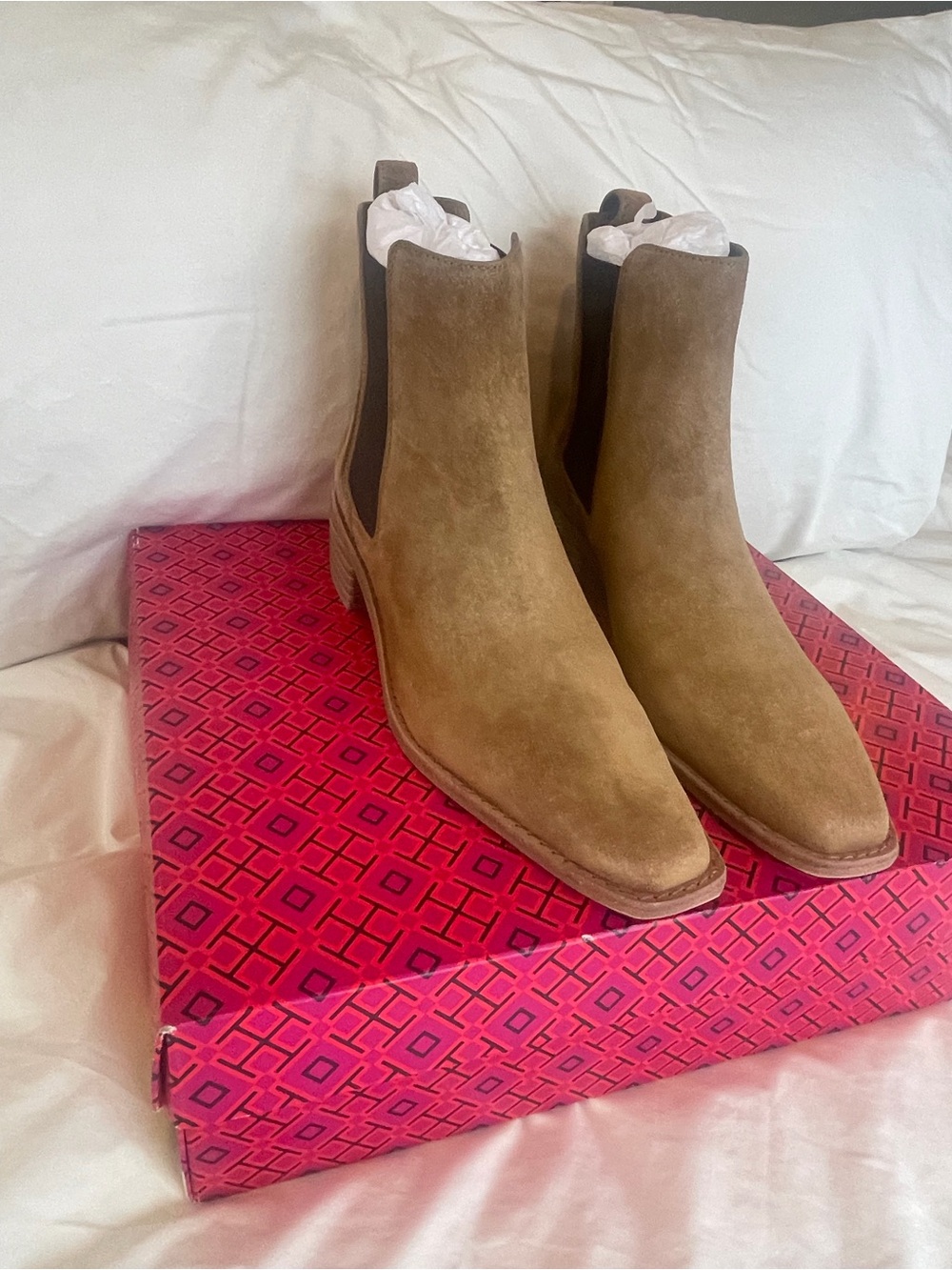 Tory Burch Suede Chelsea Ankle Boots